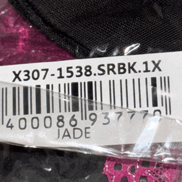 Frederick's of Hollywood Jade Crotchless Panty in Burgandy and Black Plus 1X NWT - Picture 3 of 4